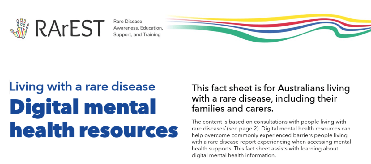 Living with a rare disease: Digital mental health fact sheet